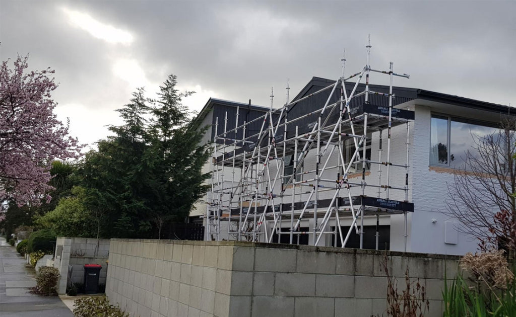 Scaffolding For Replastering Christchurch Home